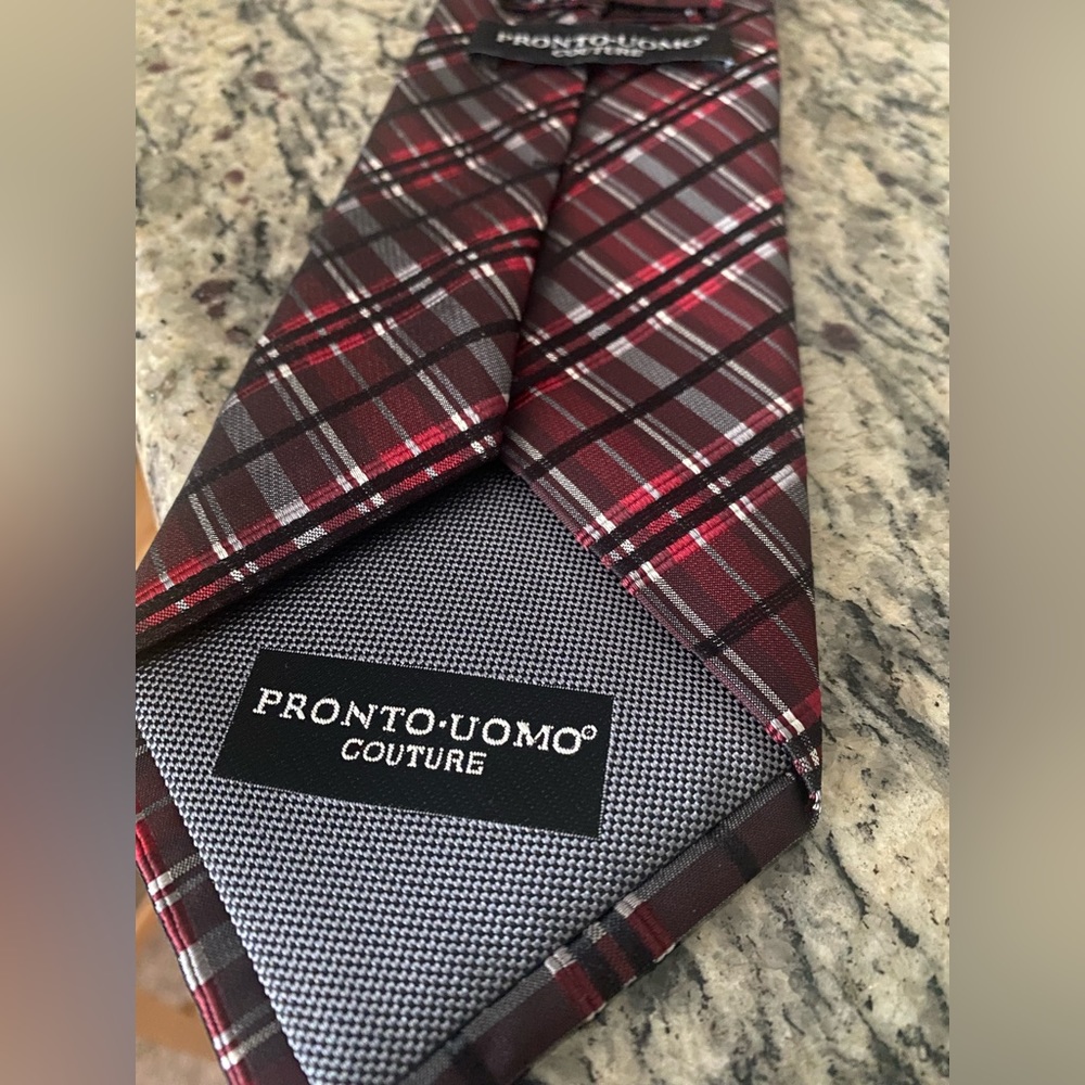 Vintage SILK Tie | Pronto Uomo Tie | Silk Red Tie
